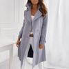 Women Cashmere Coat Warm Winter Woolen Overcoat Long Full Sleeve Trench Jacket Outwear Cardigan