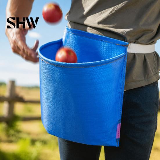 Сумка для сбора овощей и фруктов с покрытием из ПЭ, тканая сумка для сбора урожая, большая вместимость, регулируемый пояс, эргономичная сумка для сбора, водонепроницаемая