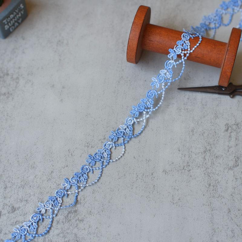 Цветная полиэфирная кружевная тесьма с цветочным узором, 2 см, для DIY аксессуаров к одежде