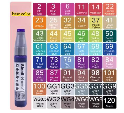 60 Color Marker Pen Refill Liquid Special Ink Art Supplies Students Painting Creation Drawing Book Graffiti Watercolor Paint