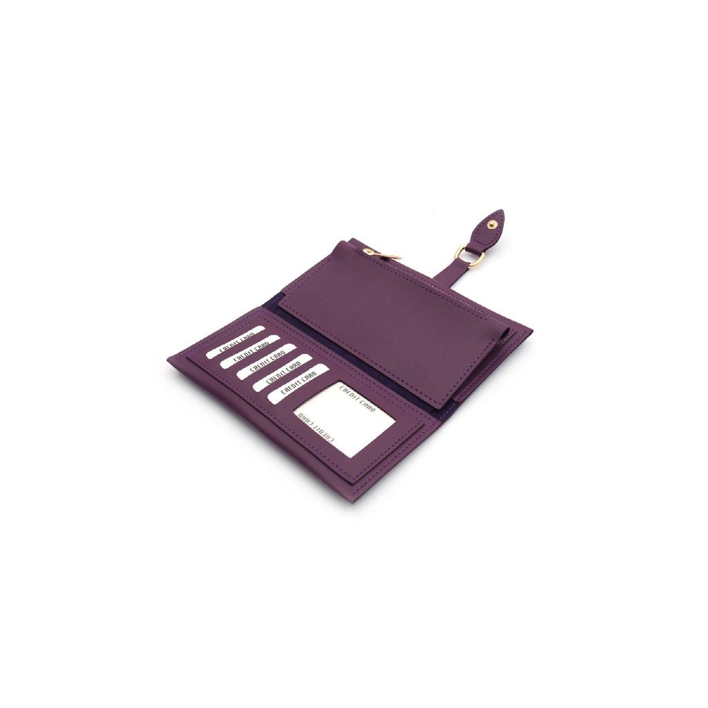 Red Women's Wallet With Soft Skin Buckle And Multi-compartment Accessory