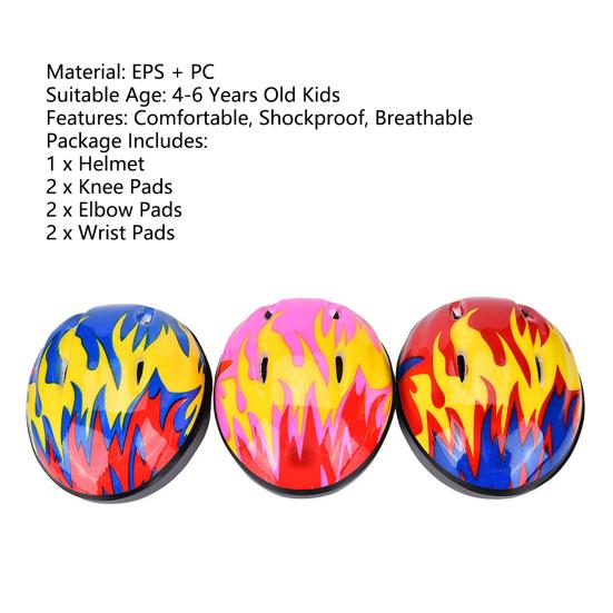 Детский шлем, 7 шт./компл., дышащий противоударный EPS, подушечки на колени, локти и запястья, шлем для начинающих