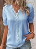 European & American Women's Summer 2023 Hollow Short-Sleeve Holiday Fashion Shirt