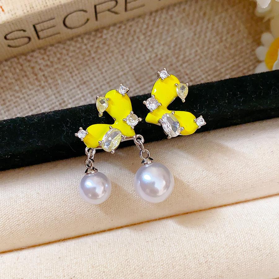 Серьги-кисточки из стекла с цветочным узором в стиле Мори, Игла из серебра – Элегантный дизайн высокого класса