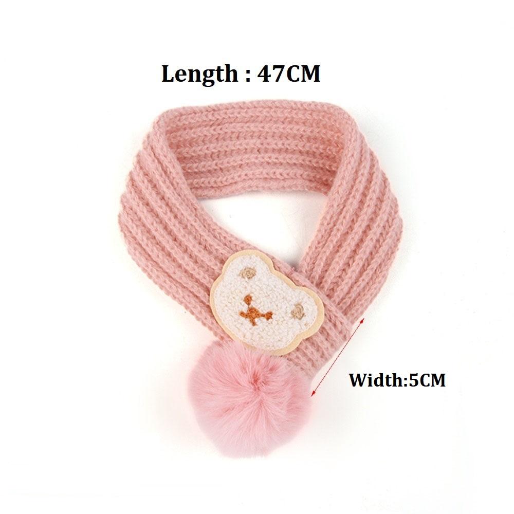 Шарф для домашних животных, кошек и собак, зимний теплый шарф для кошек, меховой шарик, украшение для шарфа, глушитель для домашних животных