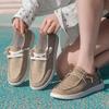 Модная женская парусиновая спортивная обувь 2024 года, новые повседневные туфли на плоской подошве на все четыре сезона, модная универсальная обувь Lefu, прогулочная обувь