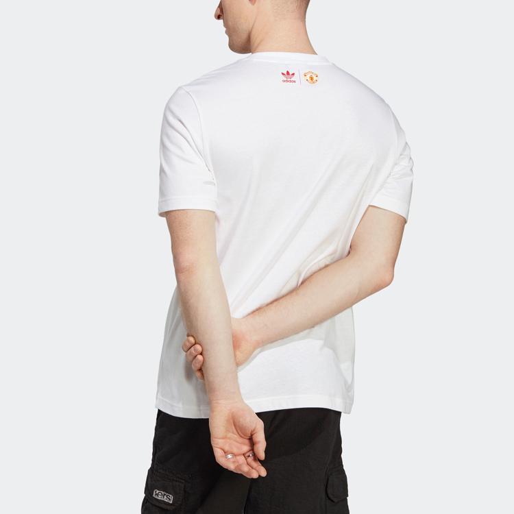 Adidas Оригинальная футболка с трилистником Manchester United OG, повседневная футболка с коротким рукавом, мужские топы, белые IP5550