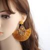 Women Colorful Charm Crystal Glitter Sequins  Dangle Tassel Earrings Fringe Drop Teardrop