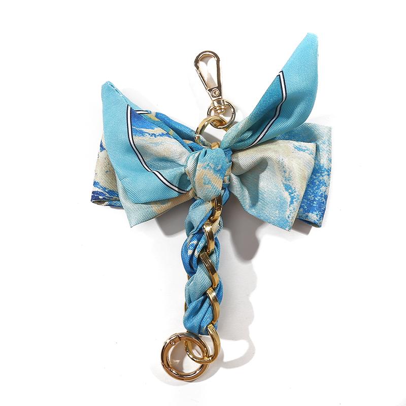 Творческий элегантный большой бант шарф брелок женский рюкзак сумка-тоут багаж подвеска милый автомобиль брелок модный брелок цепочка