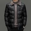 Men Autumn Winter Cotton Jacket Fur Collar Warm Comfortable Padded Thickened Down Jacket Solid Clothes Coat