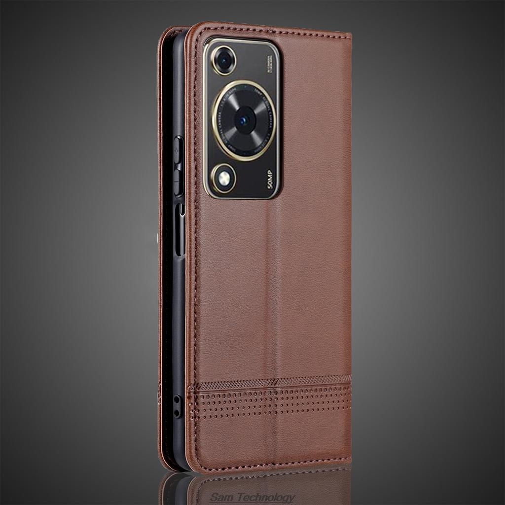 Роскошный магнитный адсорбционный кожаный чехол для Huawei Nova Y72 Flip Cover Защитный чехол Capa Fundas Coque
