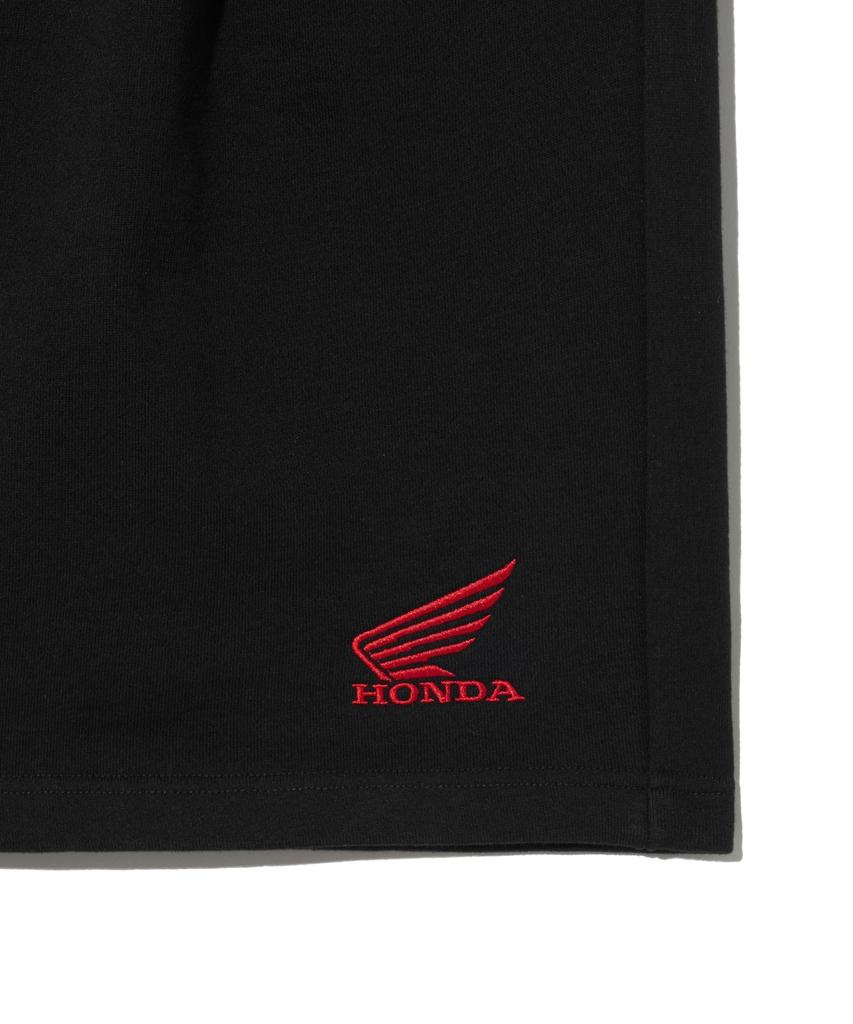PHYPS MOTORCYCLE Honda Original Wing Logo Bermuda Sweat Pants_Black