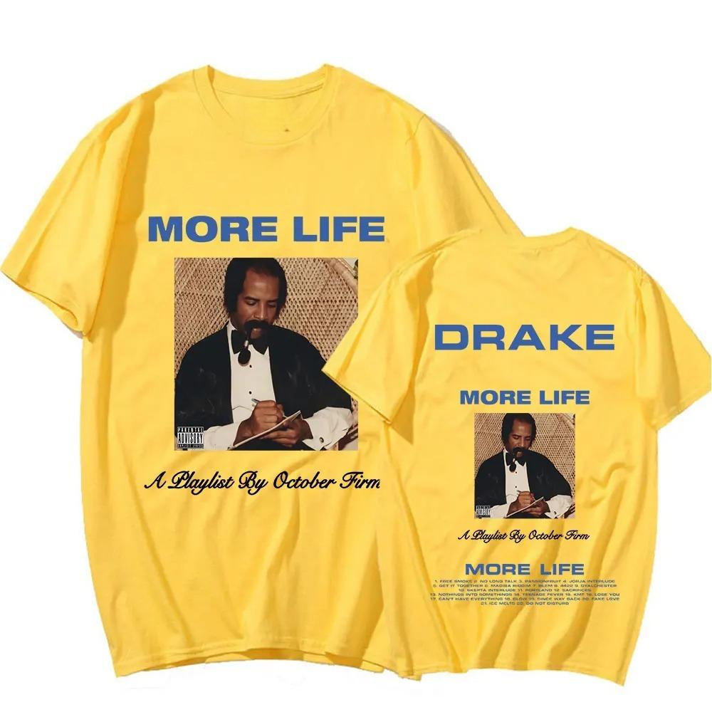 2026 Rapper Drake T-shirt Music Album More Life Graphic T-shirts Men's Women's Vintage Gothic Hip Hop Oversized T Shirts Streetwear