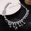 Grey Pearl Water Drop Pendant Neckchain Fashion Women's Clavicle Chain  Party