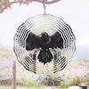 Metal Wind Spinner Outdoor Decor 3D Raven Design Hanging Wind Chime for Garden Patio Yard No Electricity Needed Durable Weather Resistant