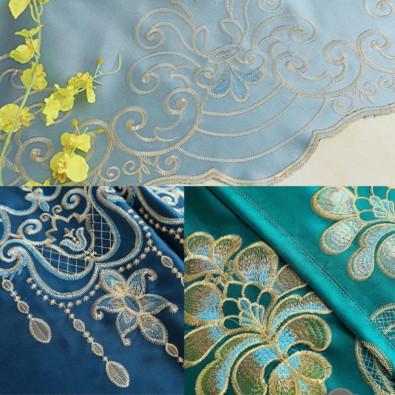 Full Blackout Curtains Embroidered Curtains Living Room Bedroom Balcony Soundproof Sunshade Bay Window European Curtain Rod