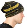 Золотой египетский орнамент бога на черных кожаных шапках Skullies, зимняя теплая шапка-бини, вязаная шапка в Древнем Египте для лыж