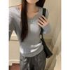 Small K-style Spring New round Neck Pure Color Pullover Minimalist Long Sleeve Knitting Bottoming Shirt Sweater Sweater