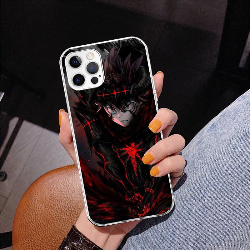 Черный чехол для телефона с аниме-рисунком C-Clovers для iPhone 13 12 Mini 11 Pro Max XS XR X SE 7 8 Plus 5S 5 6S 6 Подарок Печатный чехол Fundas