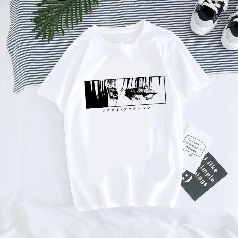 Японская аниме-футболка унисекс Атака титанов футболка унисекс кавайный мультфильм титаны атака графические футболки мужские летние топы харадзюку унисекс