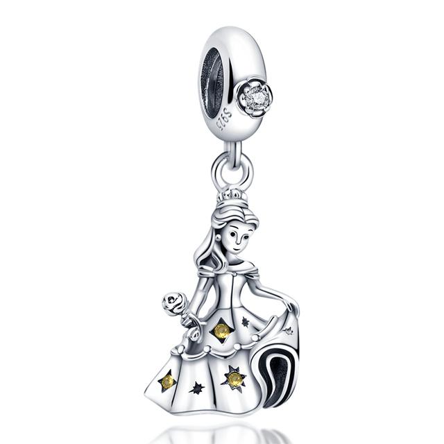 Стерлингового серебра 925 пробы, морская ракушка, висячие подвески Винни-Пух Дамбо, бусины, подходят для оригинальных браслетов, изысканные ювелирные изделия «сделай сам»