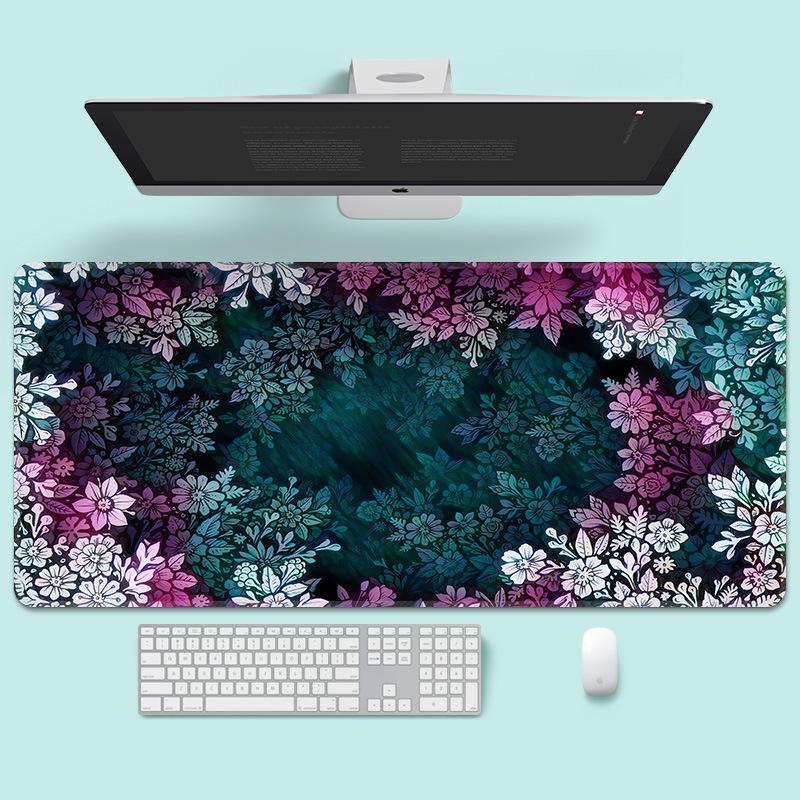 Minimalist texture wind flower mouse pad oversized hand pad non-slip desk pad keyboard pad simple advanced e-sports 800 * 300 * 3mm