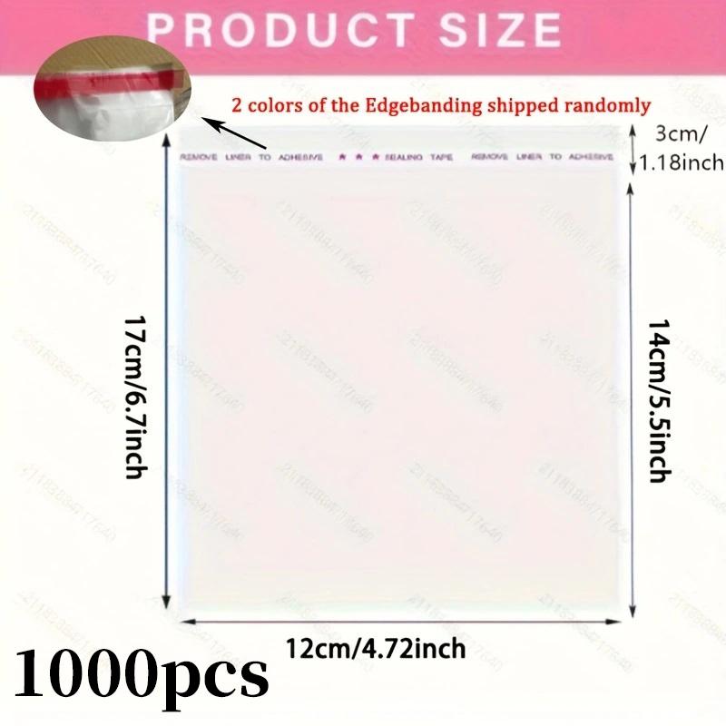 1000pcs Self-adhesive Transparent Cellophane OPP Gift Bags for Candy, Cookies, Snack, Jewelry, Hair Clips, Stationery, Biscuit, Food Packaging, Baking