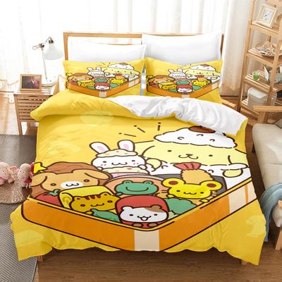Pompompurin Sanrio 3-Piece 1 Пододеяльник Один Комплект Постельного Белья Comforte Luxus Изысканный Подарок на День Рождения 100% Полиэстер Домашний Декор
