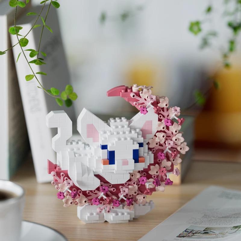 Пылезащитная крышка для строительных блоков, совместимая с LEGO: Игрушка-горшок для сборки цветка гибискуса ко Дню святого Валентина