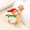 1PC Fashion Snowman Snowflake Brooch Christmas Rhinestone Alloy Creative Shining Cute Charming