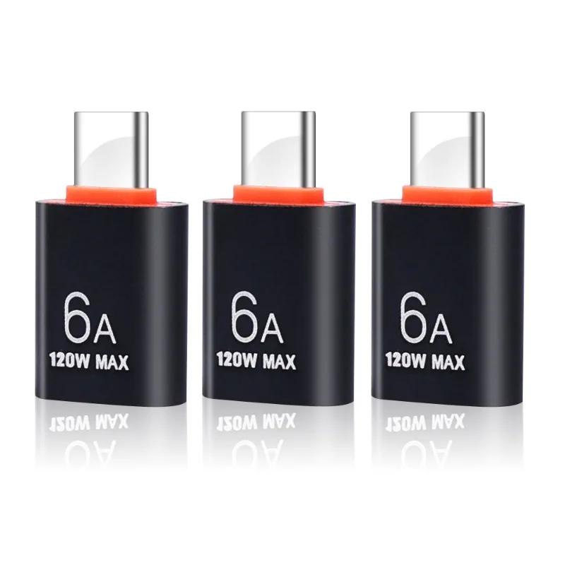 6A USB на Type C OTG Адаптер USB-C Папа на Type-c Мама Конвертер Зарядного Устройства Для Samsung S24 Xiaomi MacBook Адаптер Передачи Данных