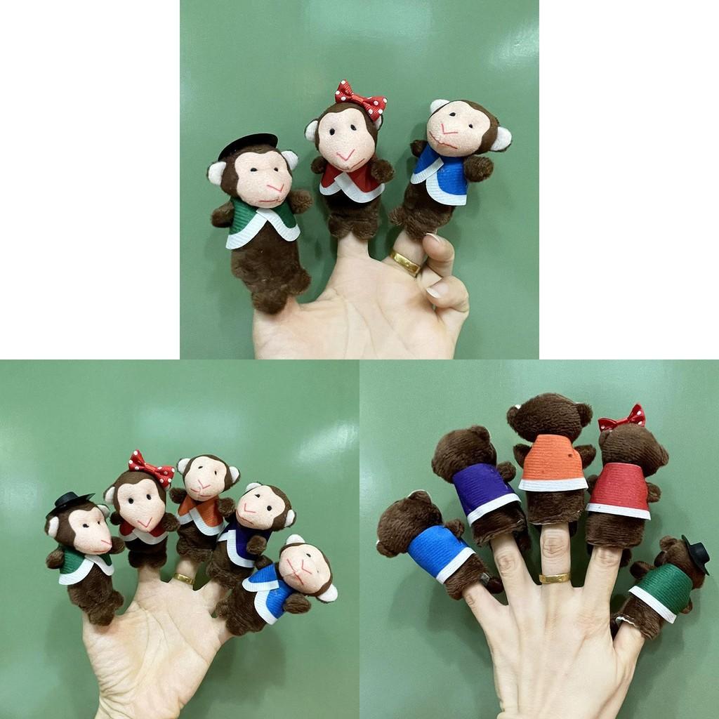 Семь маленьких обезьянок Плюшевые пальчиковые куклы Набор Хлопок ПП Для детей Творческое время для игр