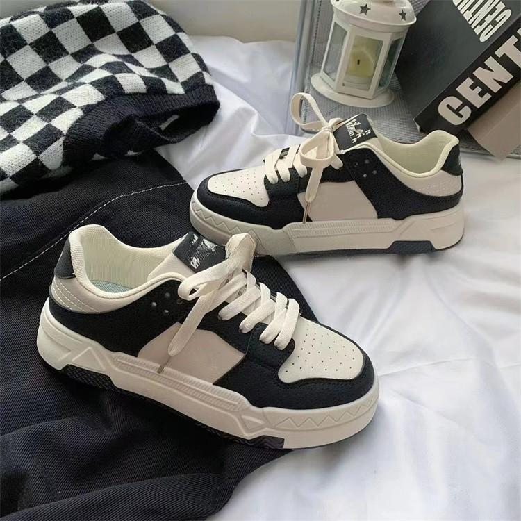 Повседневные черно-белые кроссовки с пандой. Женские белые туфли на плоской подошве в стиле ретро. Женская модная универсальная повседневная обувь.