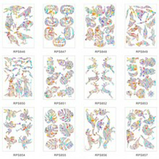Красочная Ретро Цветок и Птица ПВХ Статическая Пленка для Окон Съемная