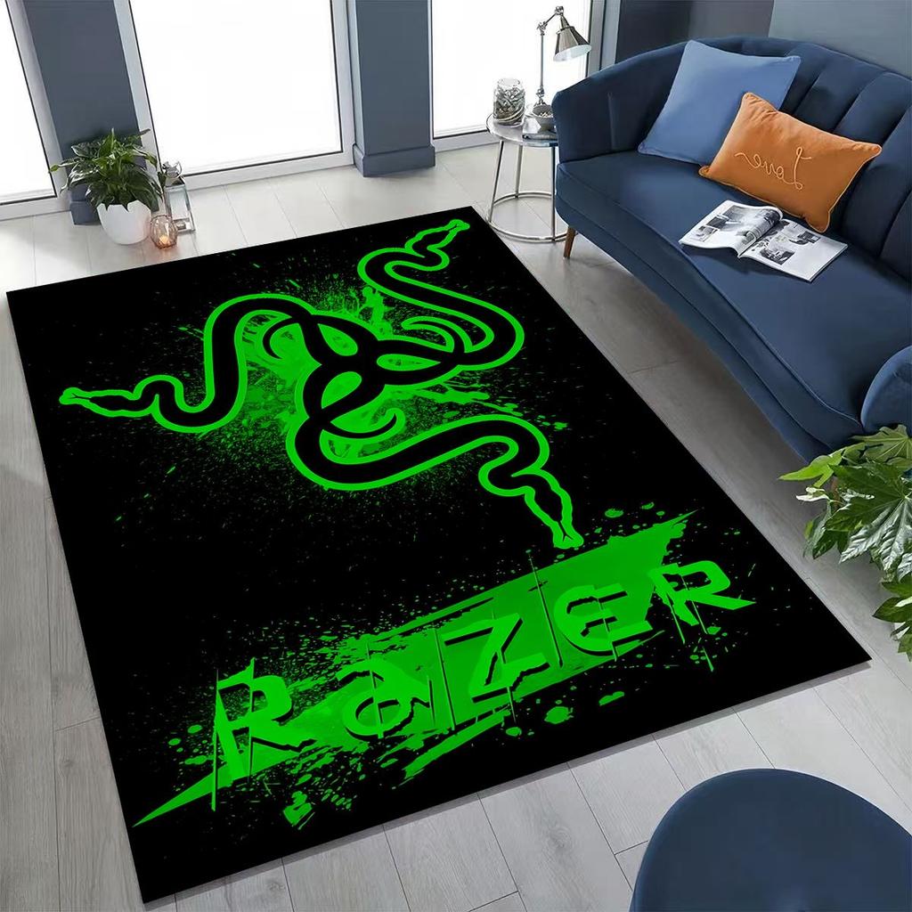 Модный ковер с логотипом Razer в стиле мото-арт для спальни, гостиной, дивана, домашний придверный коврик, большой детский нескользящий напольный коврик