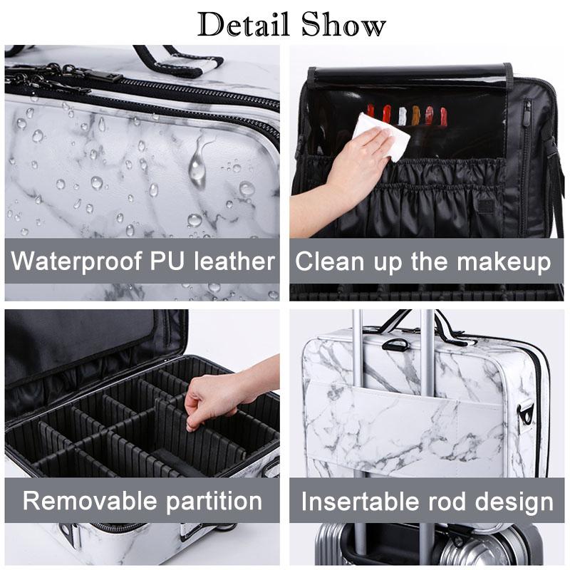 Female Alligator Makeup Case Leather Professional Cosmetic Case Brushes Make Up Suitcase Women Travel Beautician Cosmetics Bag