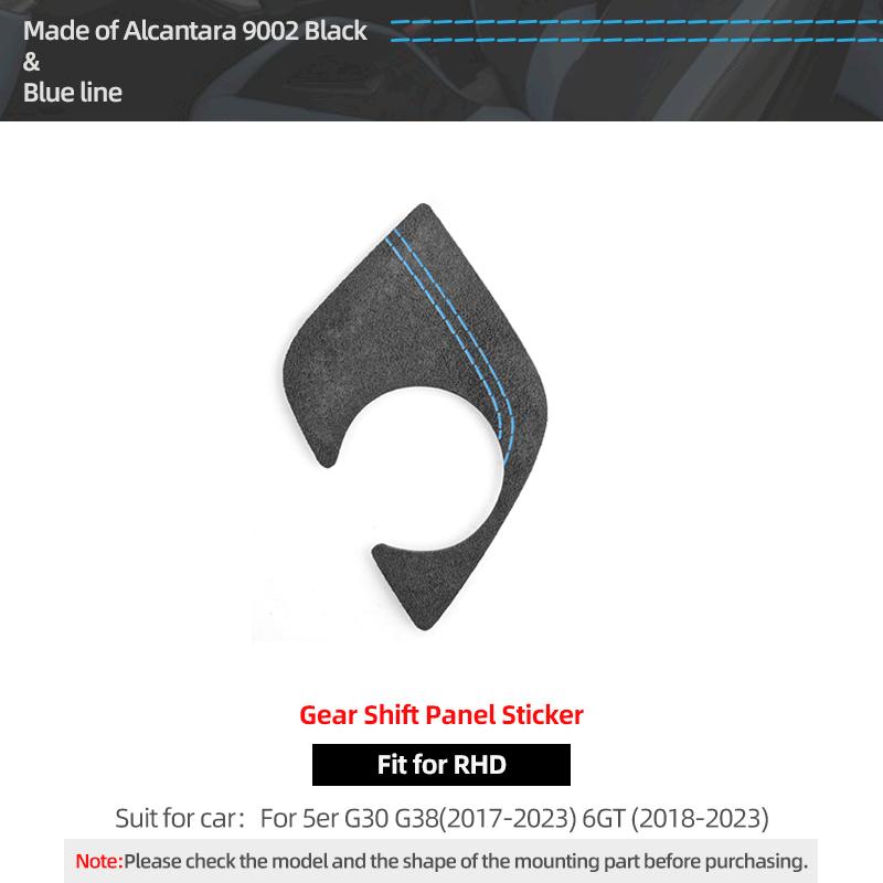 For BMW G30 G32 G38 Series 5 6 GT Made of Alcantara Gear Shifter Panel Trim Performance Sticker Car Interior Tuning Accessories