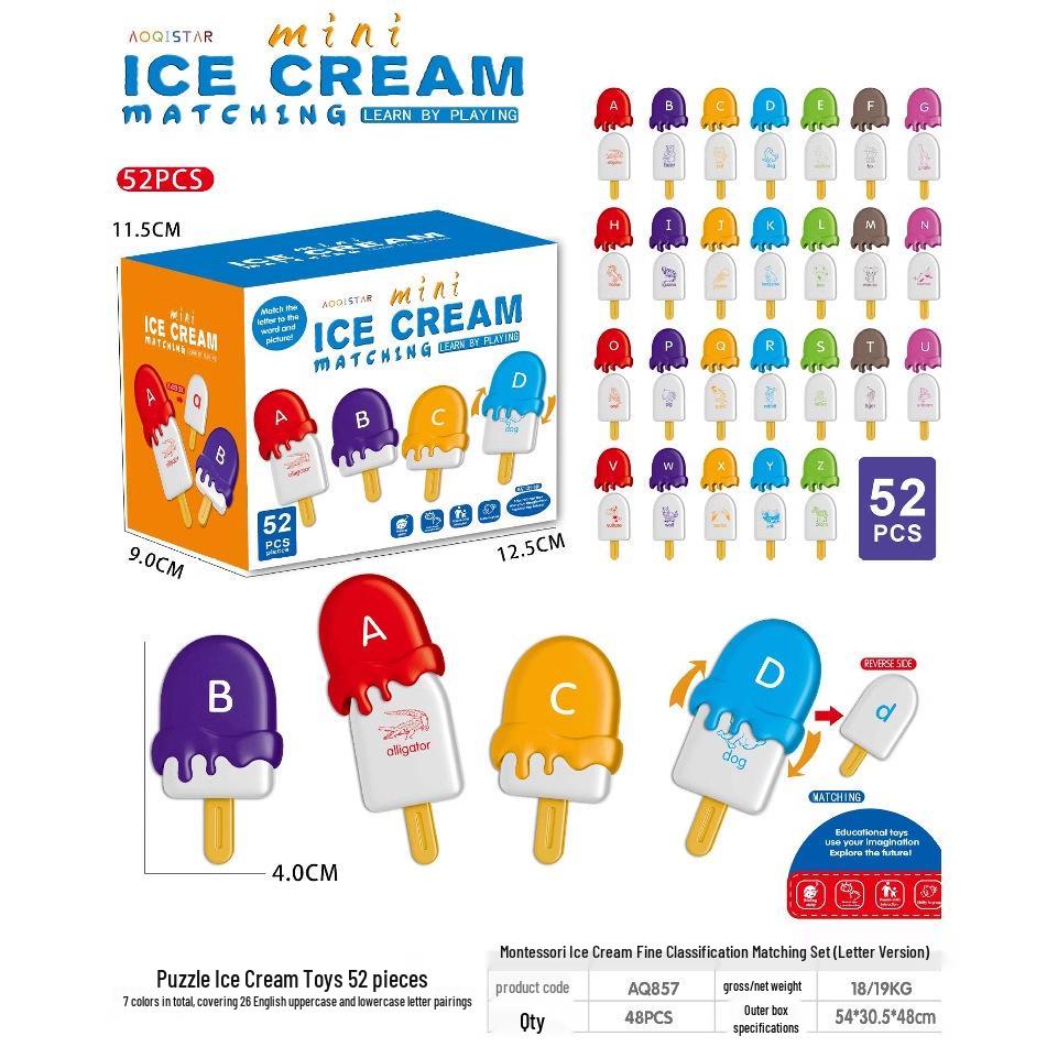 Монтессори Игрушка для сопоставления слов и цветов «Эскимо» для раннего развития