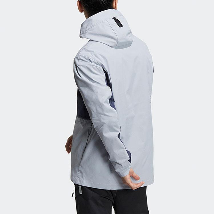 Adidas Однотонная мужская куртка на молнии с капюшоном, верхняя одежда темно-синяя HE5134