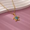 High Quality Cute Choker Necklace Stainless Steel Special Turtle Pendant Necklace Trendy Beads Chain Necklace Casual Accessory