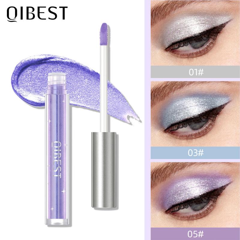 Жидкие тени для век с блестками, хайлайтер с жемчужным отливом, матовые суперблестящие одноцветные осветляющие жидкие тени для век