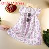 Snow Silk Girls Dress With Floral Pattern And Aline Skirt For Summer Playtime