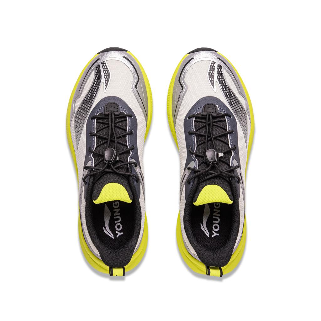 Li Ning Kids Fashion Anti-Kick Waterproof Low-Top Running Shoes Kids Sneaker Silver Gray YKFU126-5