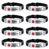 Medical Alert ID Bracelet Laser Engraved Adjustable Wristband for Men Women Emergency First Aid Bangle Bracelet