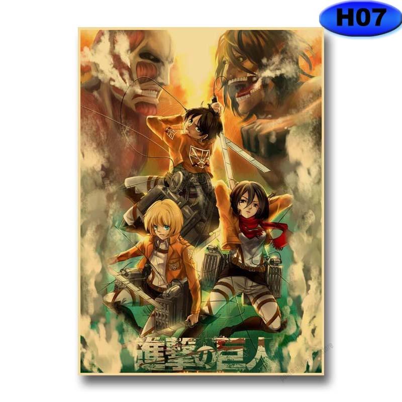 Attack On Titan Season 4 Poster Retro Kraft Paper Posters Prints Anime Decor Home Living Room Bar Art Painting Wall Stickers