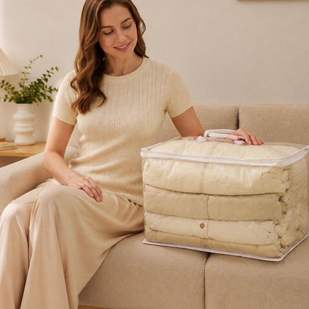 PVC Transparent Storage Pouch Bedding Storage Bag  for Clothes Bedding Blankets and Plush Toys