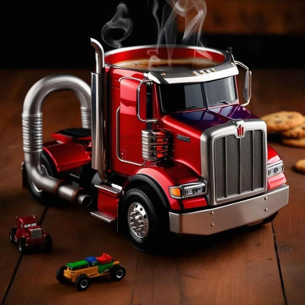 Durable Coffee Cup 11 Ounces Semi-Truck Coffee Mugs Decorations Truck Coffee Mug For Men