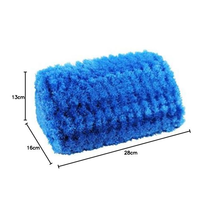 Lot de 2 brosses à poils doux à quatre côtés pour le visage, brosse à eau pour lavage de voiture - longueur 25 cm, bleu