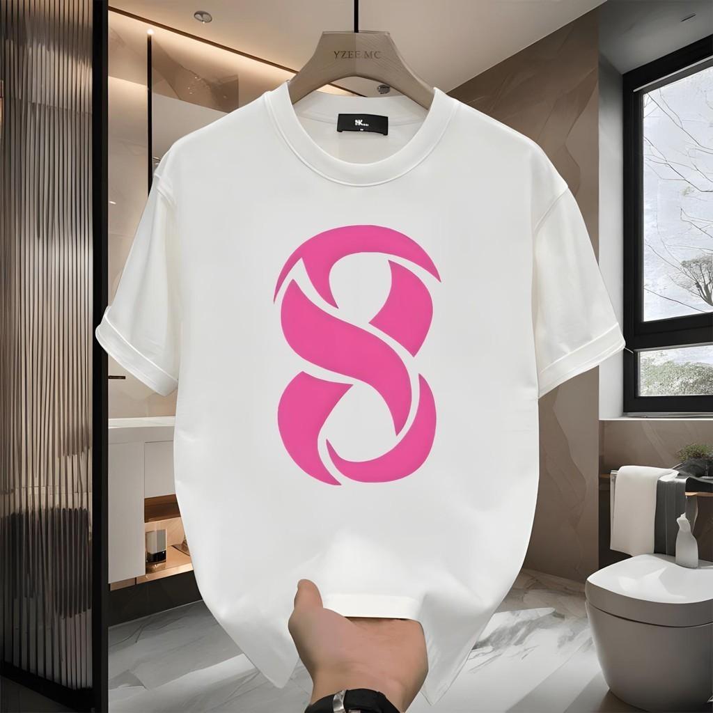 Новая футболка из чистого хлопка с принтом Чистый хлопок Американский стиль Модная футболка Уличный стиль Свободный крой Летняя футболка Парная футболка с коротким рукавом