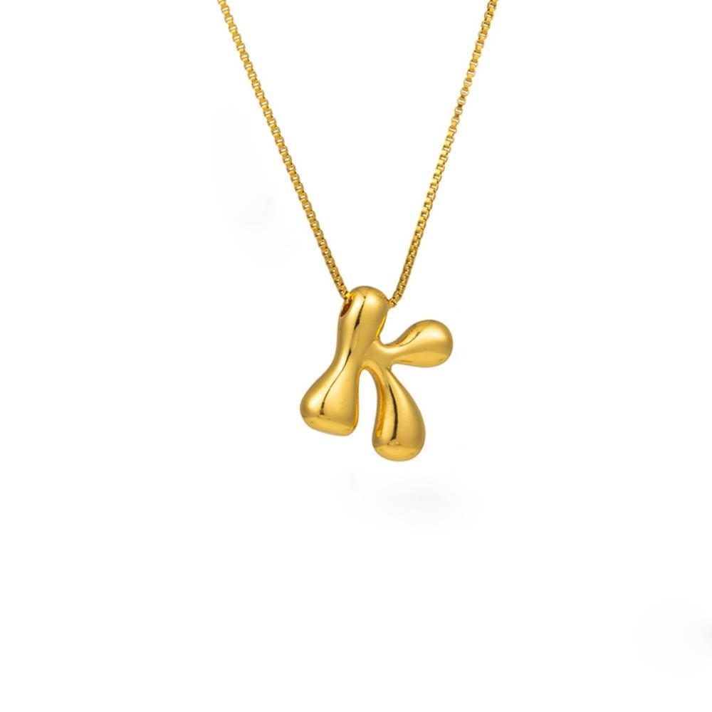 Alphabet Letter Pendant Necklace Gold Color A-Z Letter Clavicle Chain Delicate Women Choker  Women